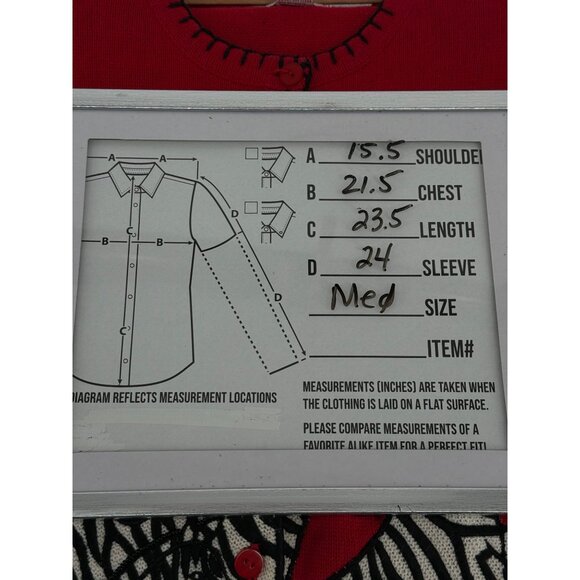 Ronnie Salloway Womens Red Knit Cardigan‎ Zebra Pattern M - Picture 8 of 8